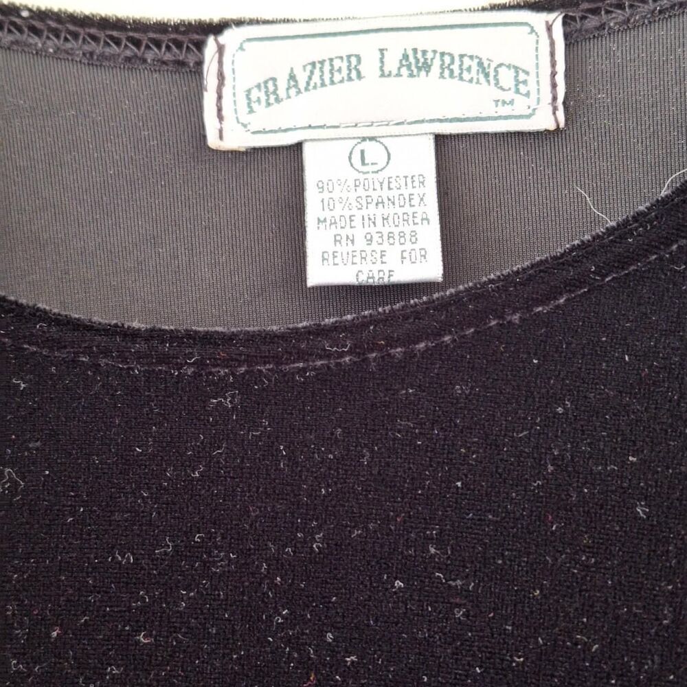 Black Velvet Top Minimalist Stretchy Y2K Holiday Capsule Womens M - Picture 6 of 9